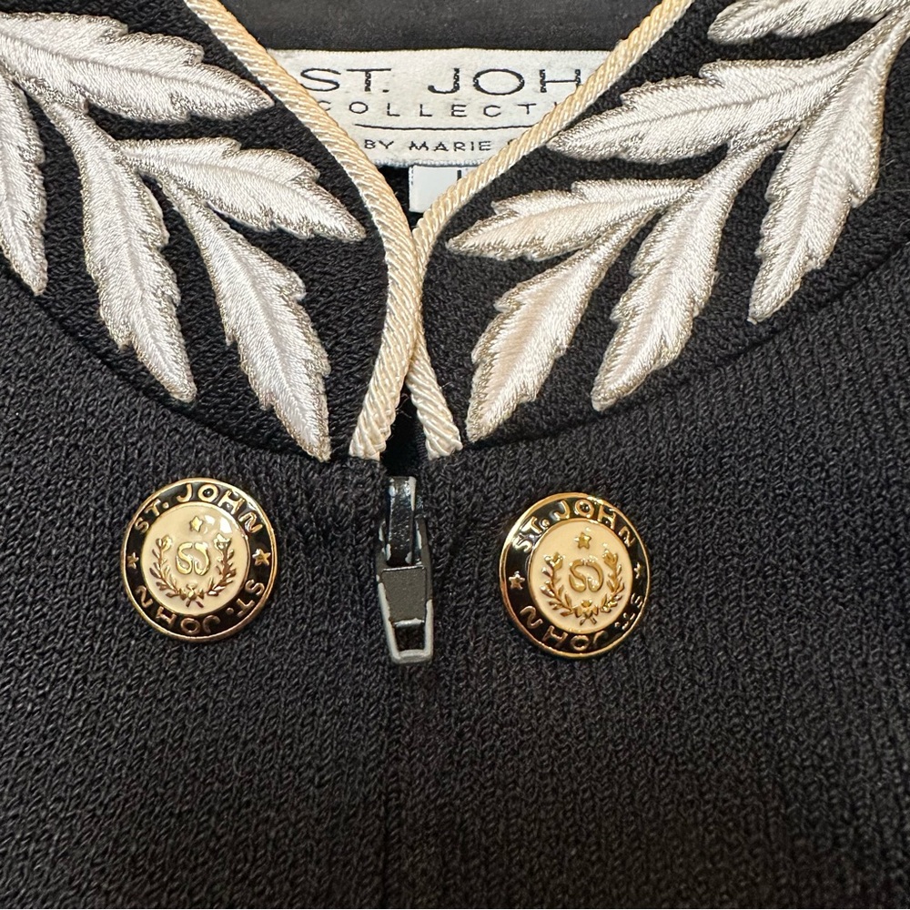 SOLDSt. John Collection by Marie Gray Nautical Zip Cardigan Jacket Embroidery L - Picture 6 of 8